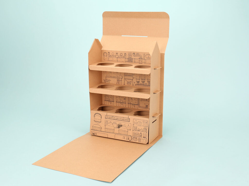 カップケーキ専用 ハウス型キャリーケース 開いたところ