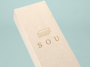 抹茶ケーキ SOU化粧箱 箔押し部分拡大