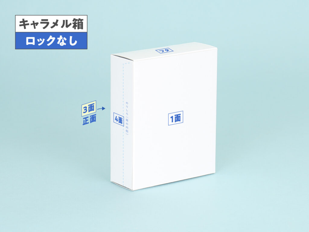化粧箱のフタの差し込み ロックなしの組み立て画像