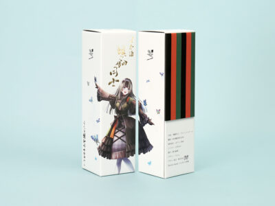 キャラクター・コラボ日本酒の化粧箱製作実績（高精細印刷・地獄底）