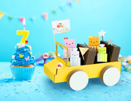 【7周年バージョン】カラーダンボール製のオープンカー型BOX
