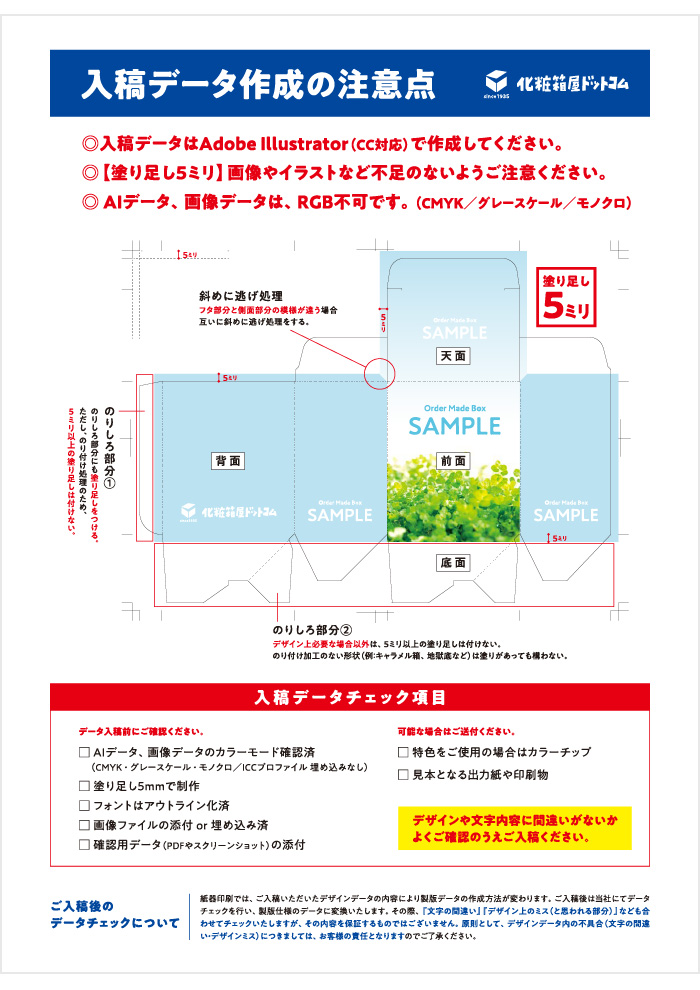 入稿データの注意点