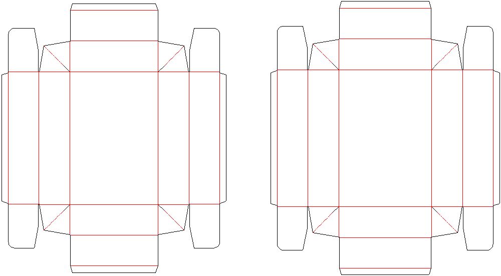 ギフト箱　組箱　C式箱　かぶせ箱　身フタ箱　展開図