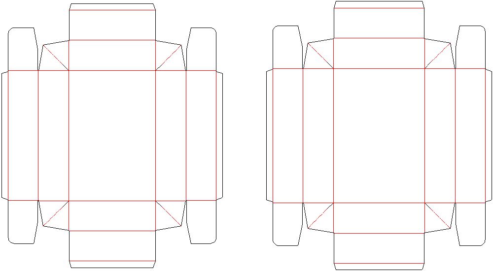 ギフト箱　組箱　C式箱　かぶせ箱　身フタ箱　展開図