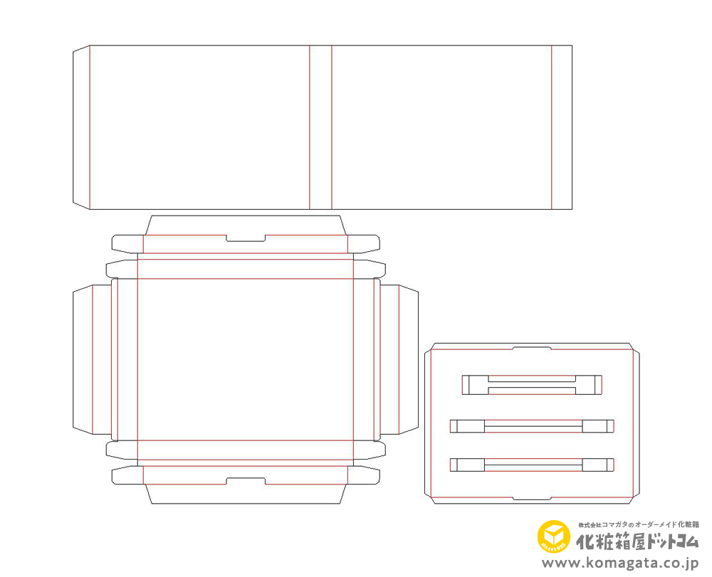 台紙の設計1　メイク用品の箱　展開図