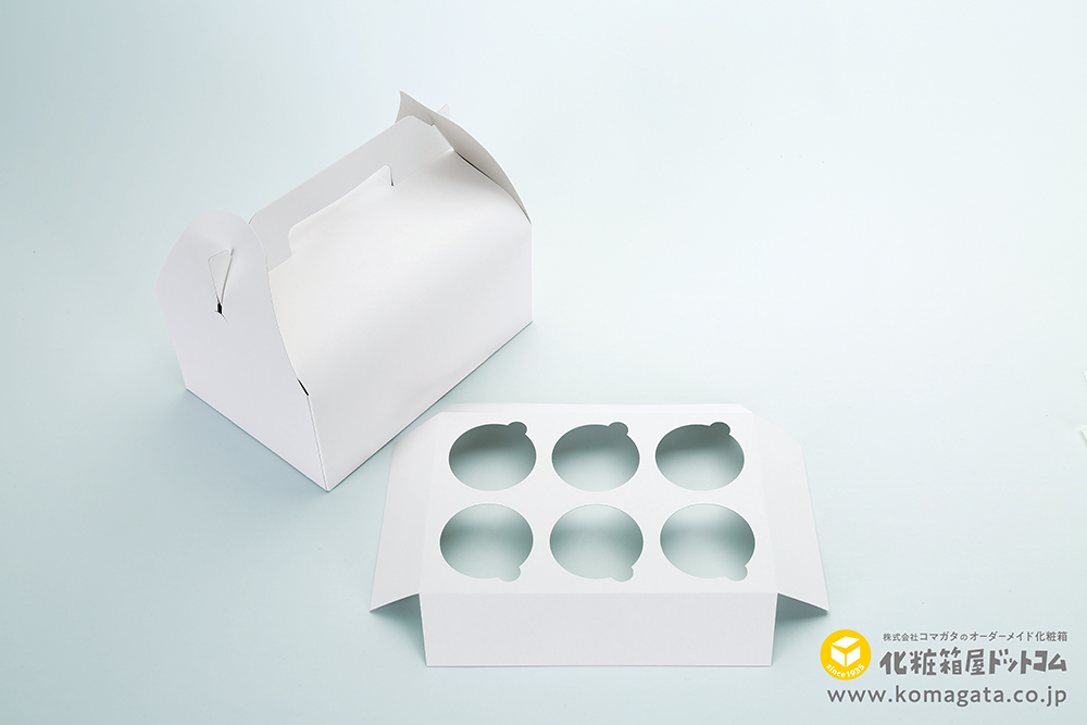 台紙の設計4 手提げ箱とカップケーキを固定する台紙