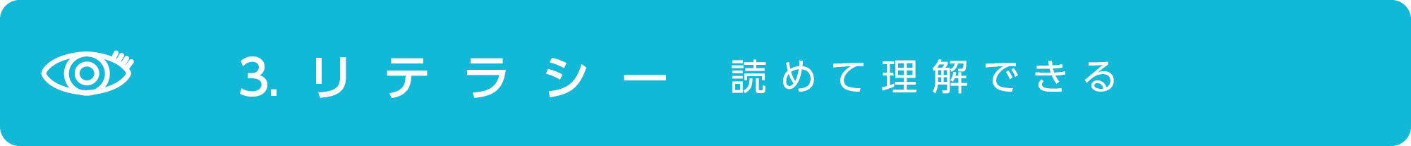 3 リテラシー 読めて理解できる