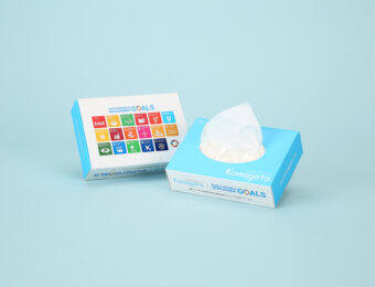 SDGsな箱のノベルティ　その1　「オリジナルポケットティッシュBOX」