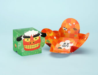 お正月向け 獅子舞型のお菓子箱