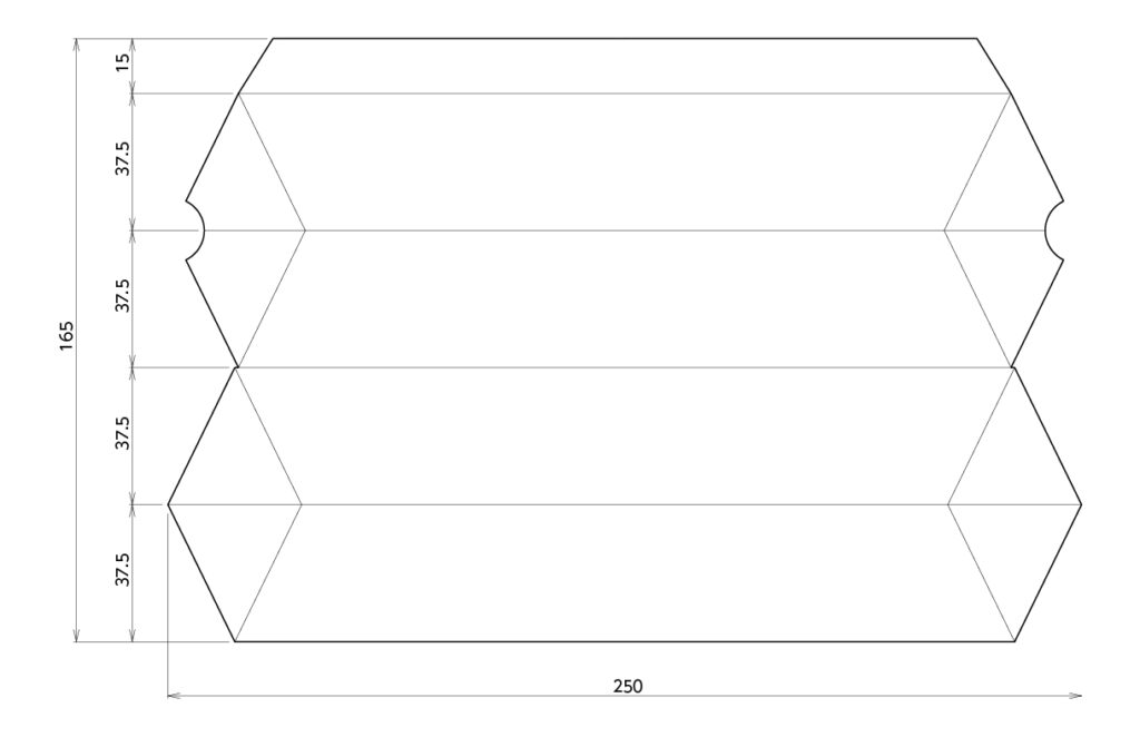 変形ピローケース　展開図 CAD