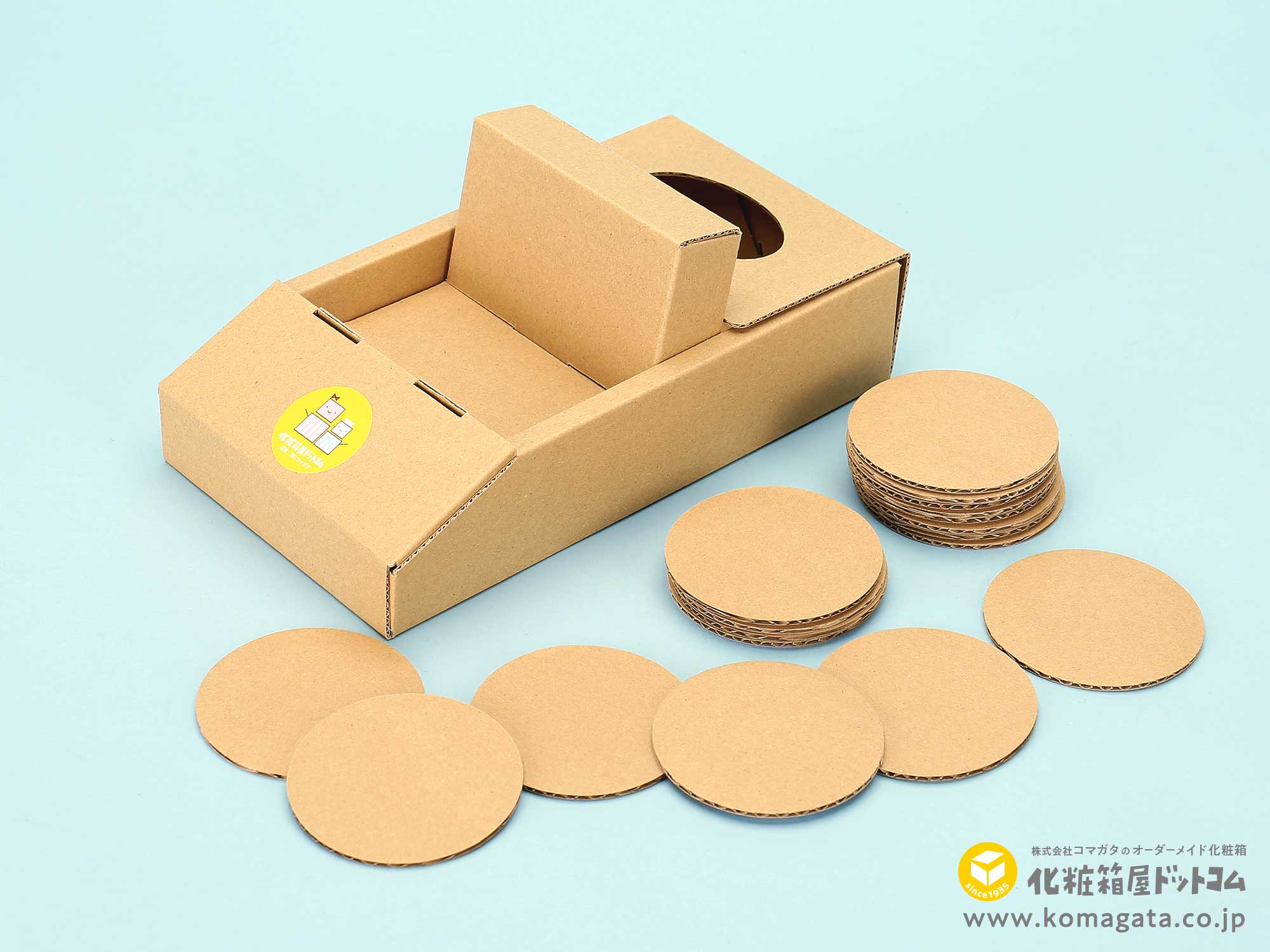 オープンカー型ティッシュBOXの試作と円形端材