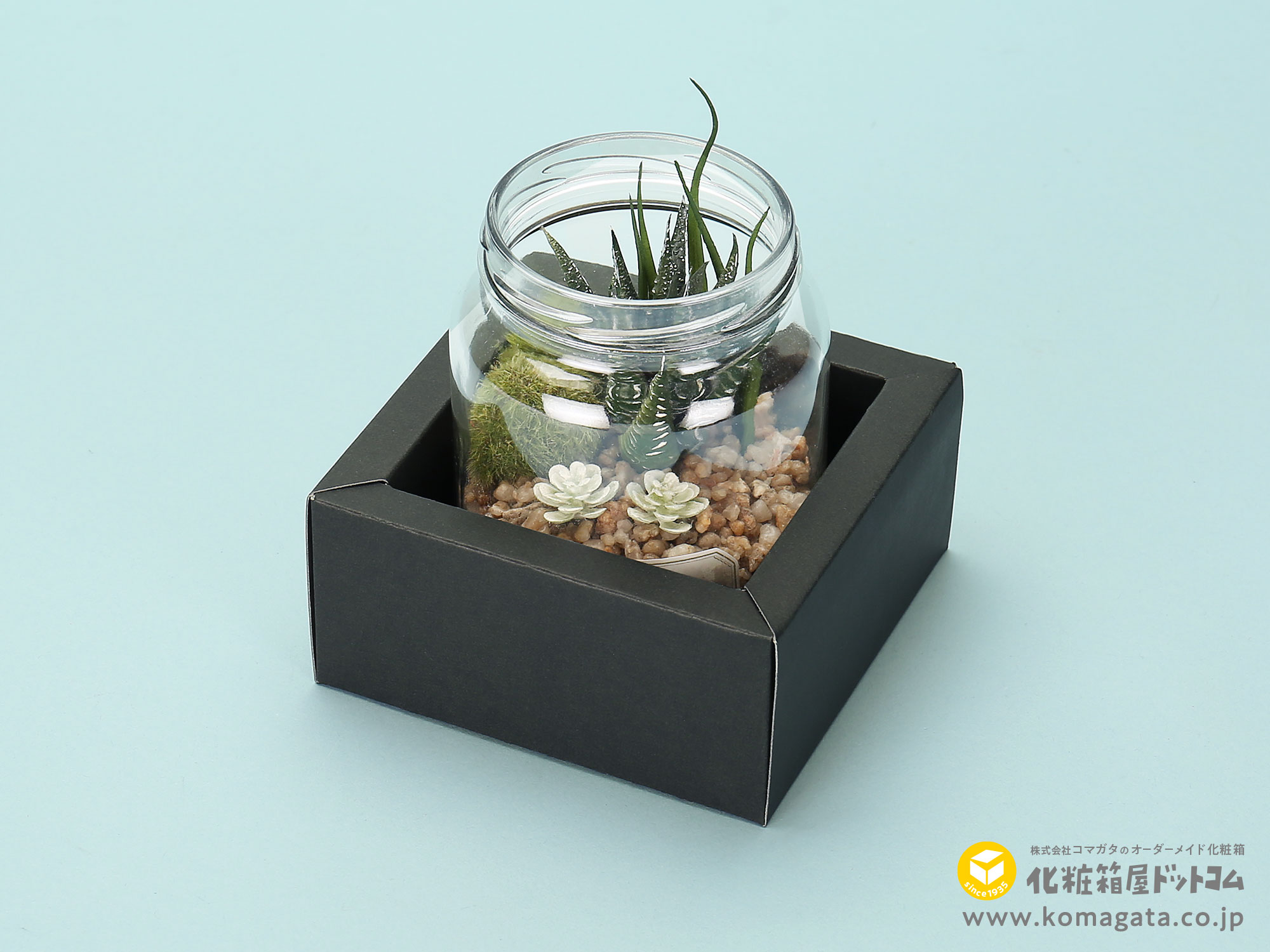 斜めカットの額縁付ギフト箱